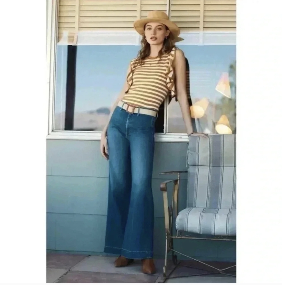 Anthropologie Flutter Sleeve Top